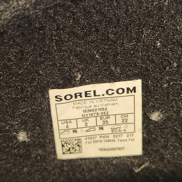 SOREL Kids Yoot Pac Nylon Unisex Winter Boots Blue Gray Size 4 Fleece Lined - Picture 8 of 8